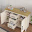 Limestone Wide 2 Door 3 Drawer Sideboard-584988483