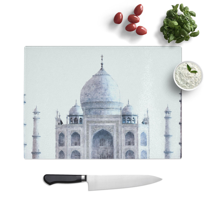 Tempered Glass the Taj Mahal in Agra India Chopping Board, 20 cm x 28.5 cm