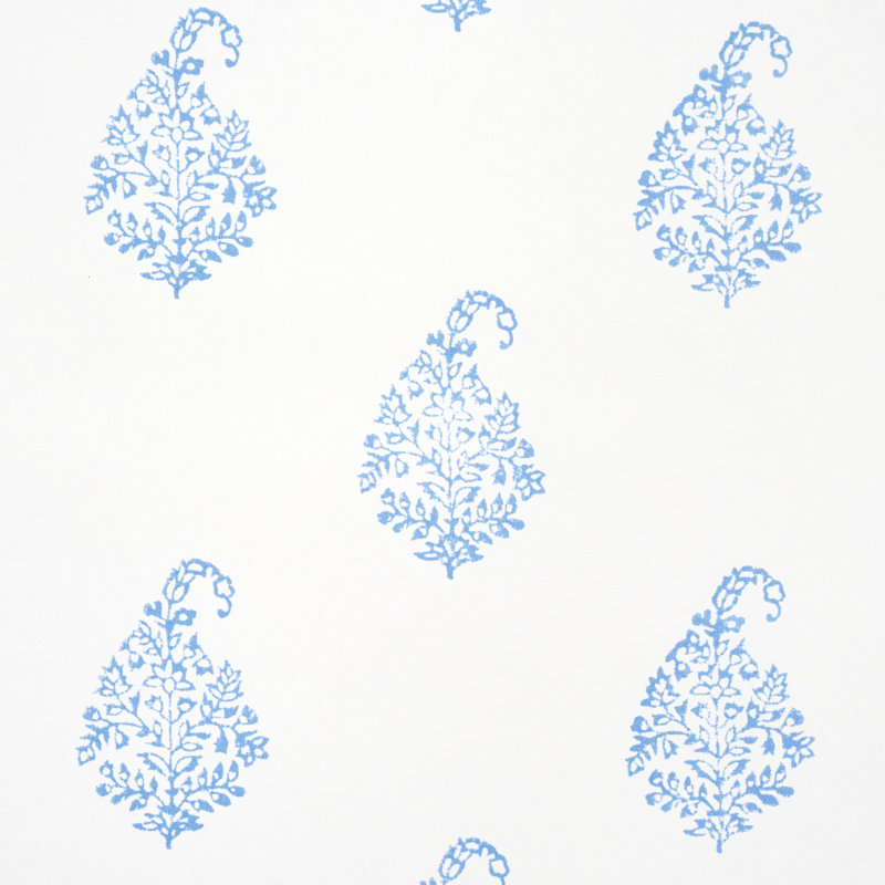 Kerala Paisley II Wallpaper, Blue