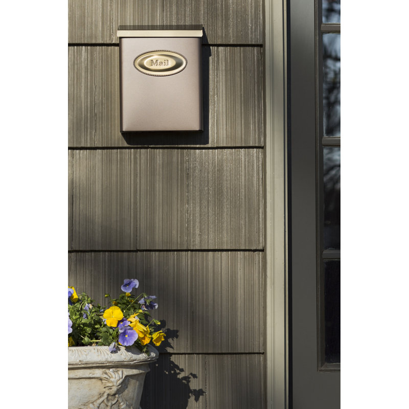 Designer Vertical Wall-Mount Locking Mailbox, Venetian Bronze