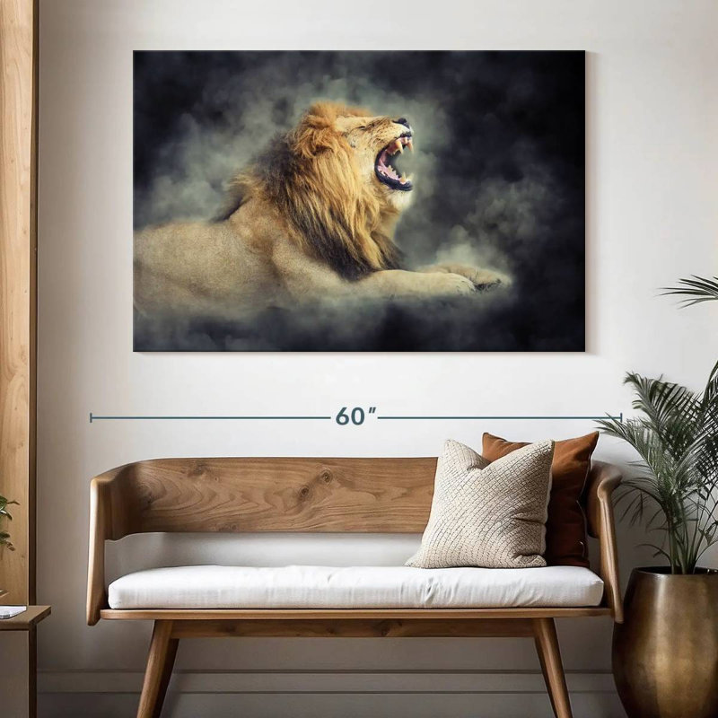 Brampt Misty Wild Lion, 34" H x 51" W
