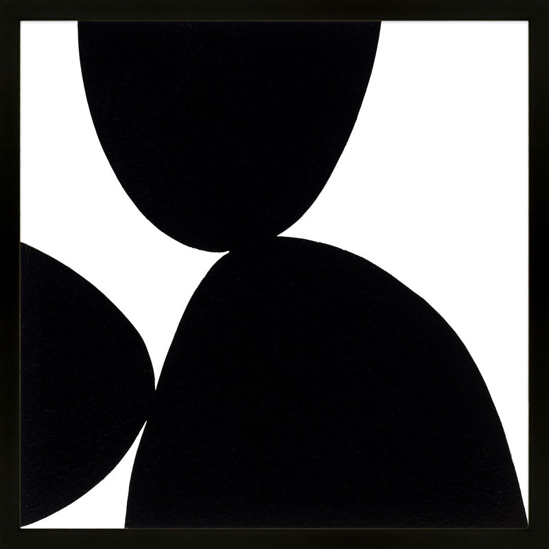 Black Ink 1 Painting by Lee Lessem, Black Framed, 16" H x 16" W x 1.25" D