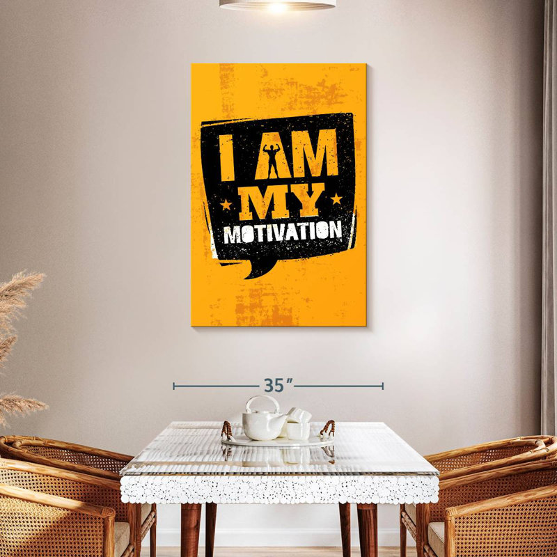 Tergel «I Am My Motivation», typographie, H 45 po x l 30 po