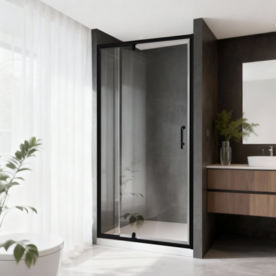 29-32" W x 72" H Width Adjustable Framed Shower Door, Left/Right Reversible Opening & Waterproof Design, ANSI-Certified Tempered Glass with Rotatable Panel, Easy Clean Coating & Stainless Steel Handle, Space-Saving for Bathrooms