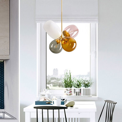 Luminaire suspendu en verre coloré moderne Colben