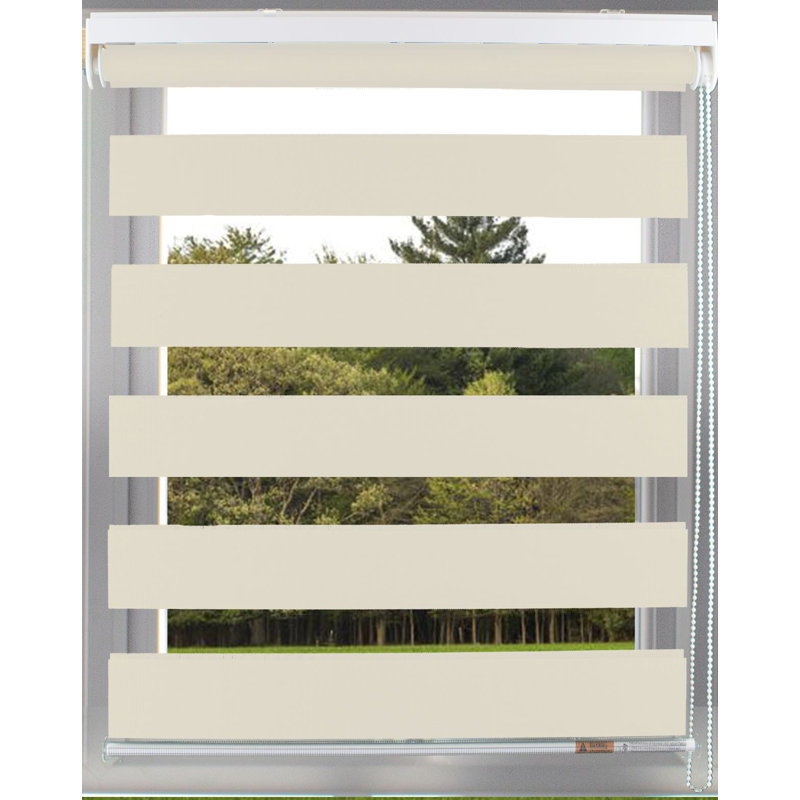Day and Night Room Darkening Roller Blind, 165 cm L x 180 cm W, Cream