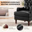 Fauteuil d'appoint capitonné en similicuir 29 po avec garniture cloutée-1057444636-1067687096