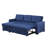 Upholstered Pull out Sectional Sofa with Chaise