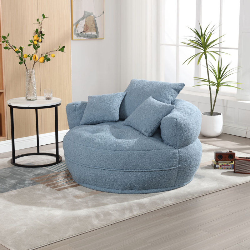 Canapé-lit simple Chenille, Bleu clair