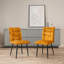 2 chaises de salle à manger en velours gris, pieds fuselés, finition rouille, pour espaces ouverts 2 chaises modernes jaune moutarde, fer poli, coussins moelleux, complément