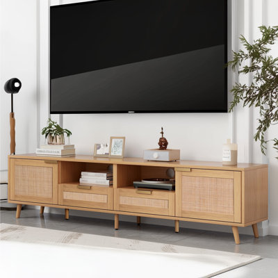 Farrand Media Console Rattan TV Stand for TVs up to 85'' TV Cabinet for Living Room