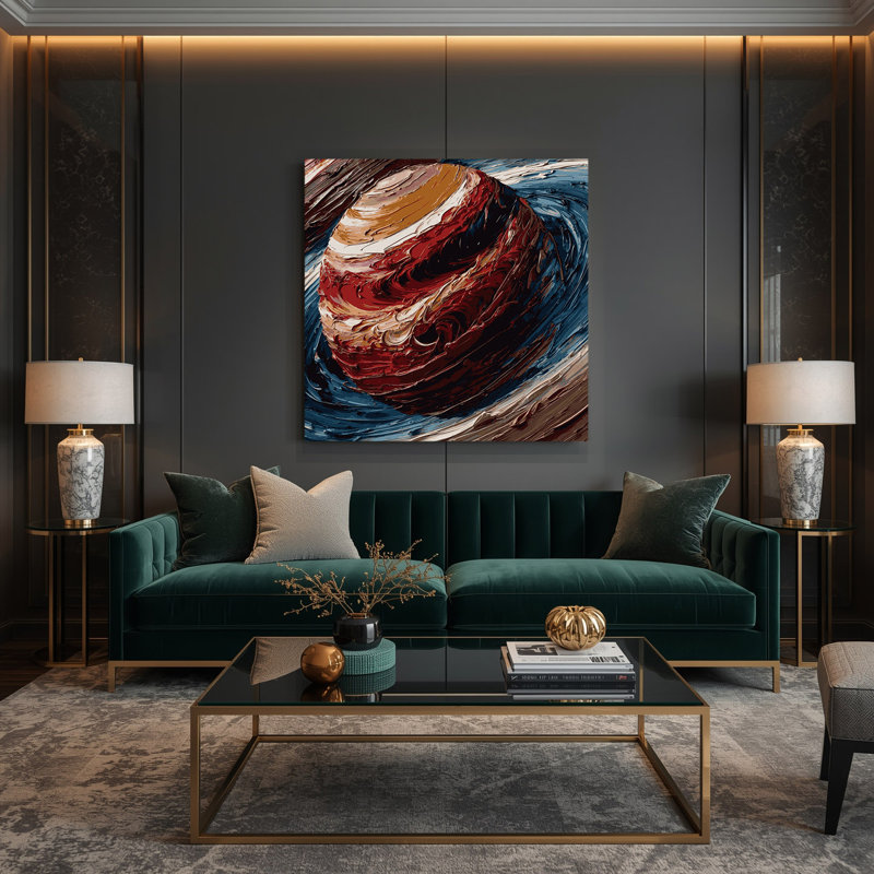 «Space Jupiters Great Red Spot», art mural sur toile noire, H 12 po x l 12 po