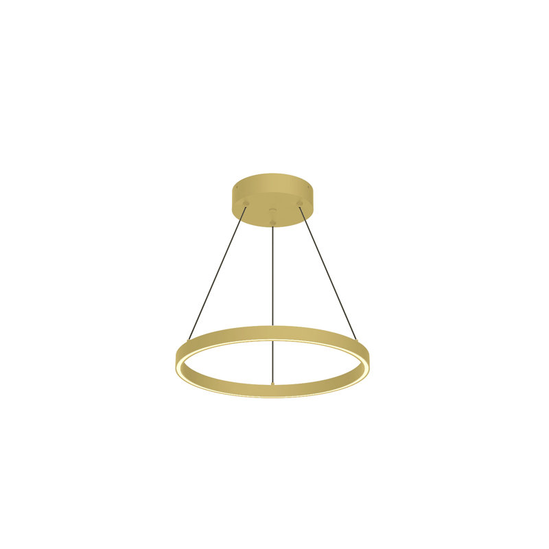 Luminaire suspendu 1 lumière Cerchio, Or brossé, H 1,38 po x l 17,75 po x P 17,75 po