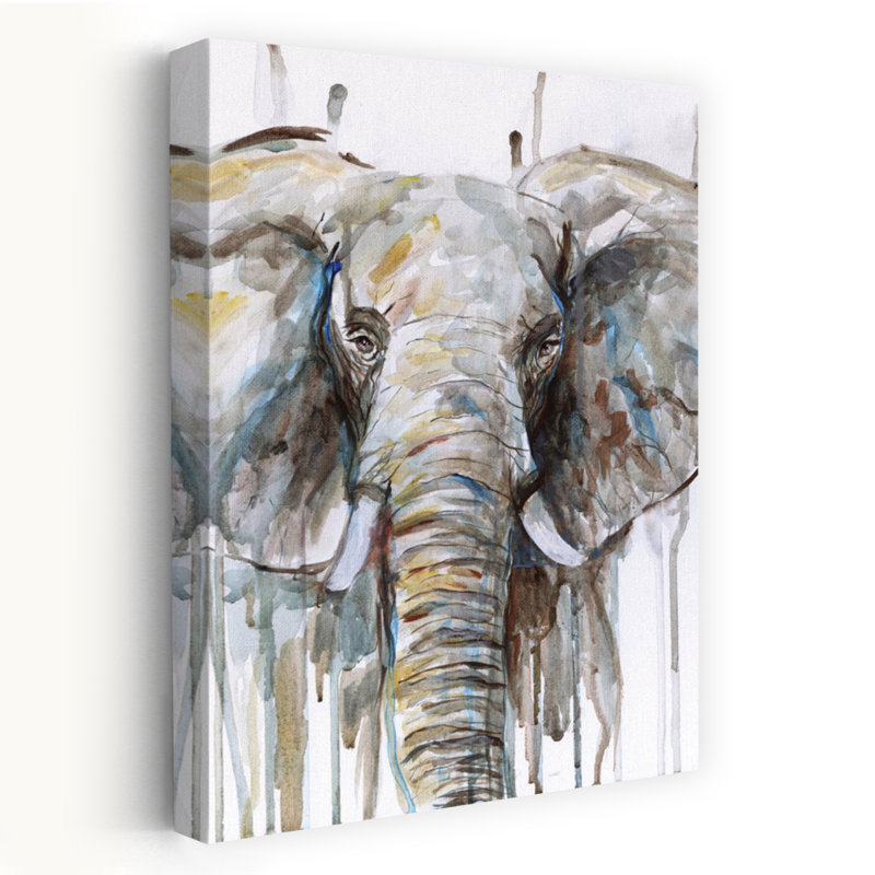 Art abstrait éléphant contemporain, H 24 po x l 16 po