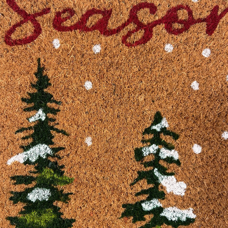 Kate Aurora Christmas Evergreens Seasons Greetings Bristled Outdoor Welcome Mat - 18"X30"