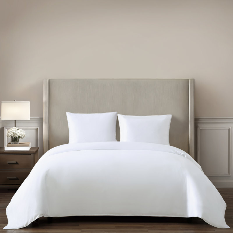 Silken Sateen TENCEL Duvet Cover Set , White, King