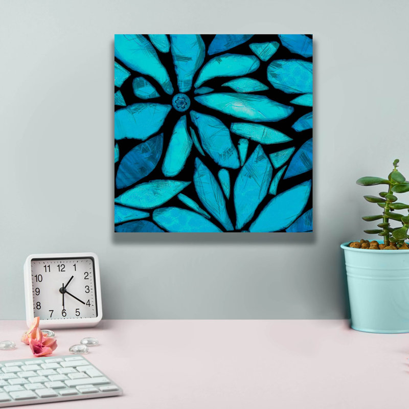 «Epic Graffiti» «Black and Blue 1» par Alonzo Saunders, art mural sur toile, 12 po x 12 po