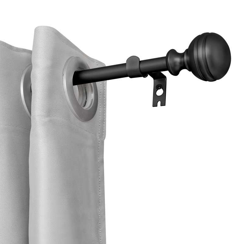 Tringle à rideaux réglable Gursharan, 48" - 86", Noir