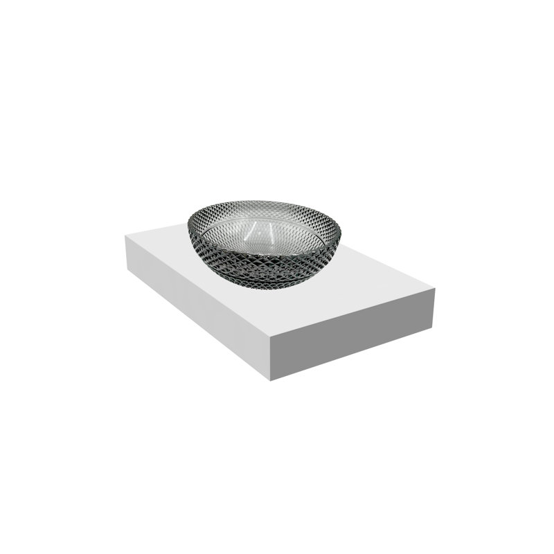 Lavabos vasques en cristal 16 po avec base blanche Jewel, Noir