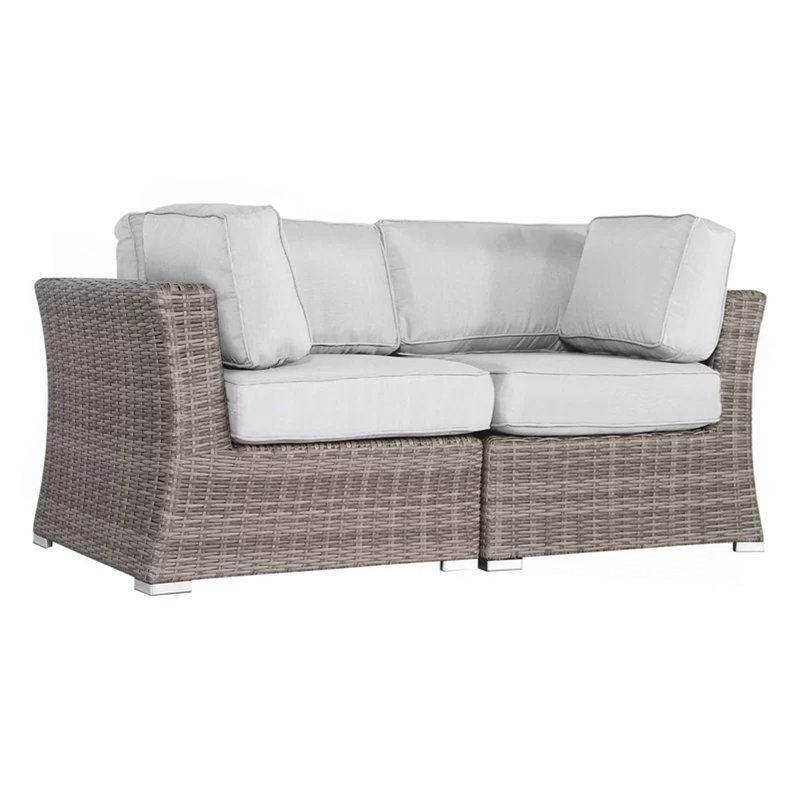 Elegant Fully Assembled 66'' Wide Outdoor Wicker Loveseat With Plush Cushions – Perfect For Cozy Gatherings
