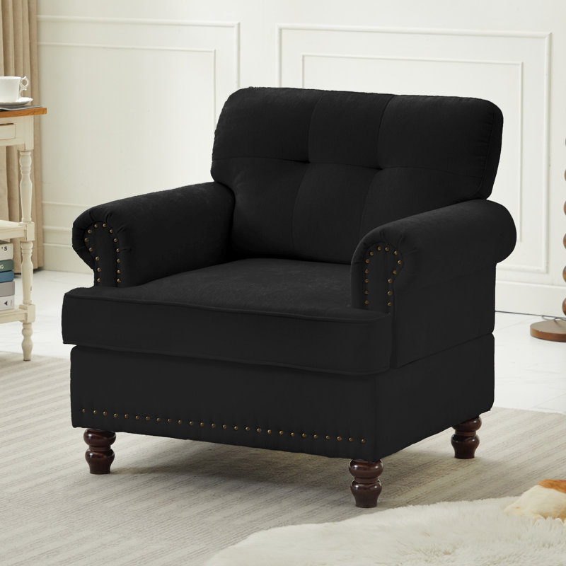 Fauteuil d'appoint 33 po, Chenille noir