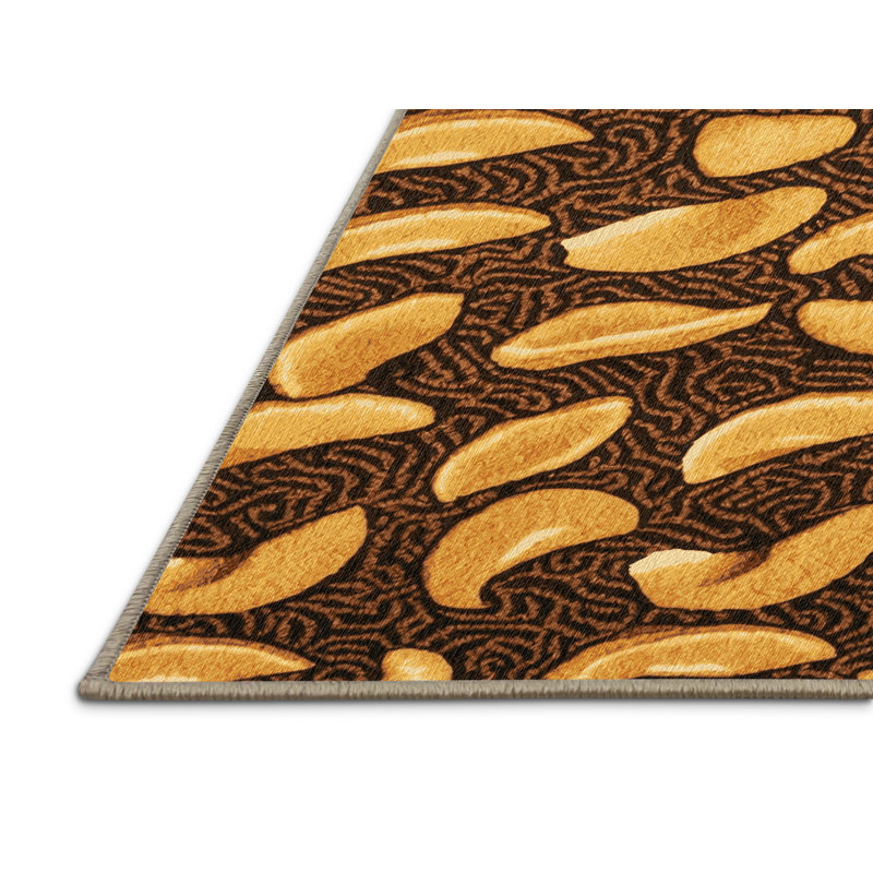 Washable Fortune cookies Desserts Area Rug, Round 4'
