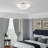 5 Light Bronze Extra Large Semi-Flush With Hand Crafted Off-White Color Fabric Hardback Shades-1206428042
