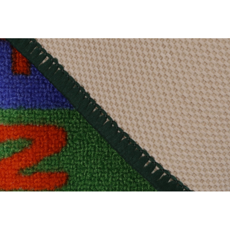 Rectangle Guernon Patchwork Machine Woven 3'3" x 4'1" Polyamide Area Rug in Green/Blue/Red