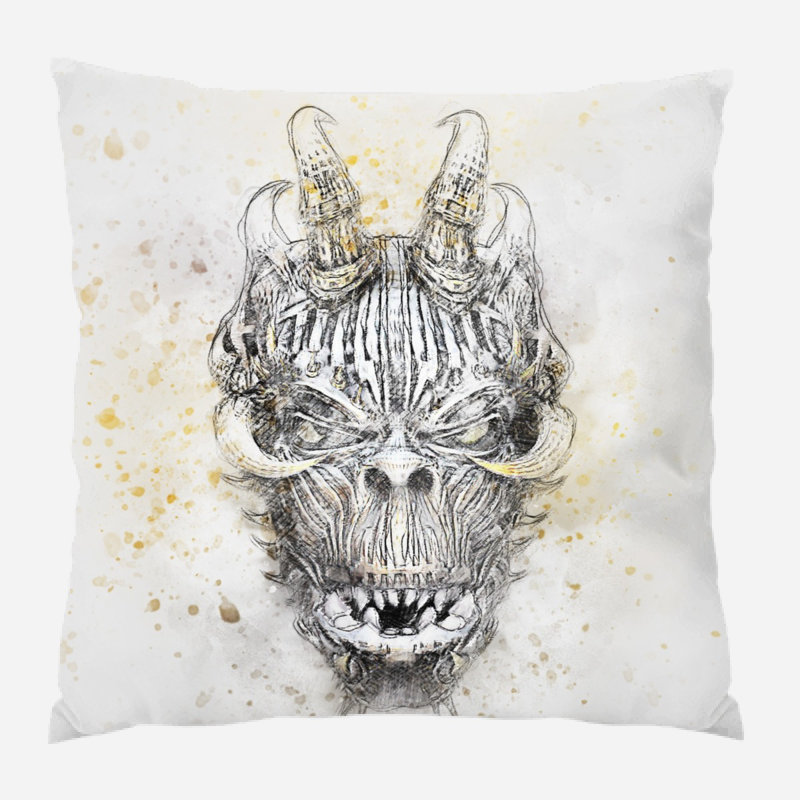Coussin crâne, Microsuède, Intérieur