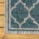 Hague Moroccan Trellis Textured Weave Teal/Gray Indoor/Outdoor Rug