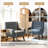 Davey Upholstered Gray Linen Blend Tufted Wide Back Armchair with Solid Wood Leg-1917714911