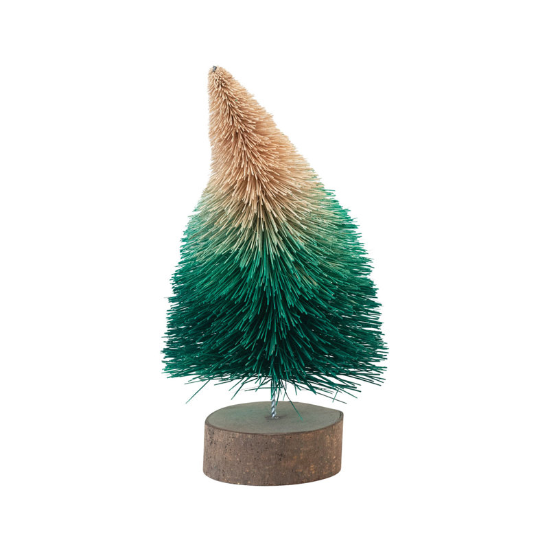 Arbre à brosse incurvé en forme de sisal avec base en bois