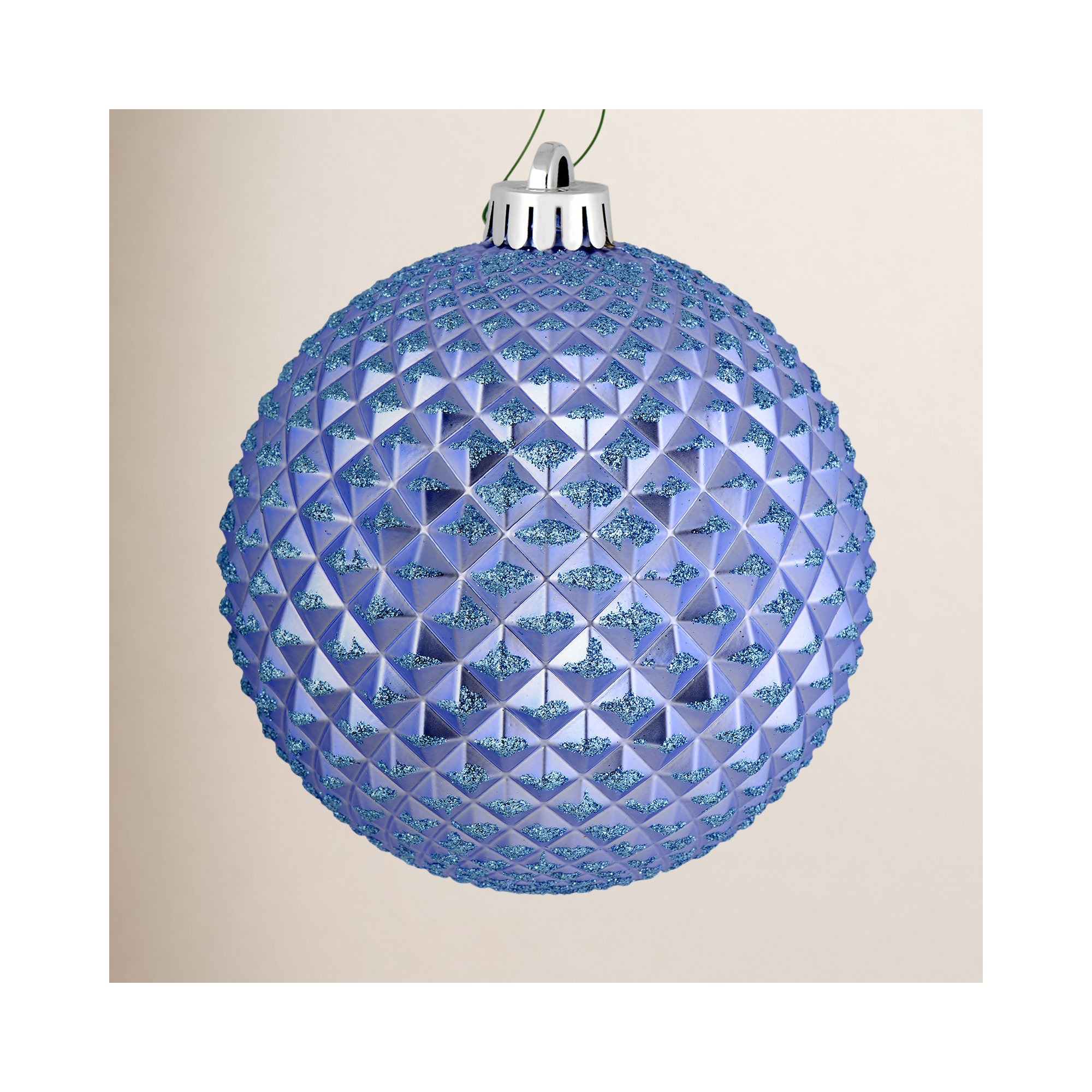 Durian Glitter Ball Ornament, Periwinkle