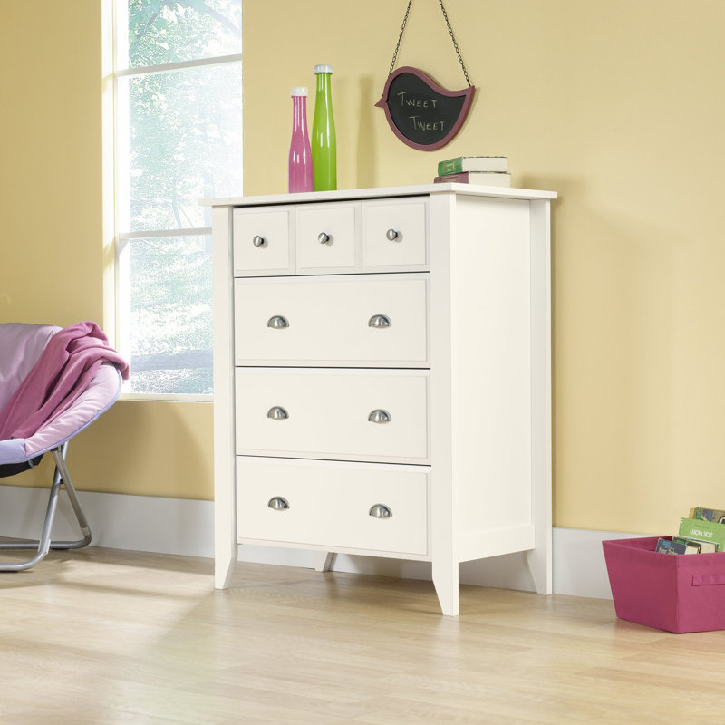 Commode à quatre tiroirs Deundray, Blanc doux