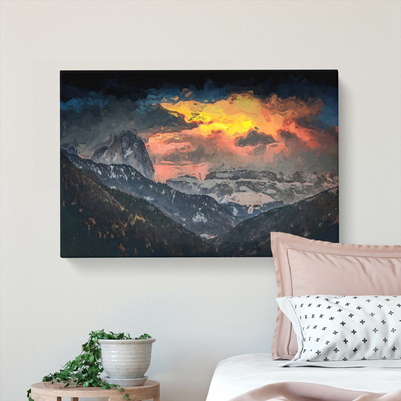 Fire Skies in Abstract - Wrapped Canvas, 35cm H x 50cm W x 3cm D