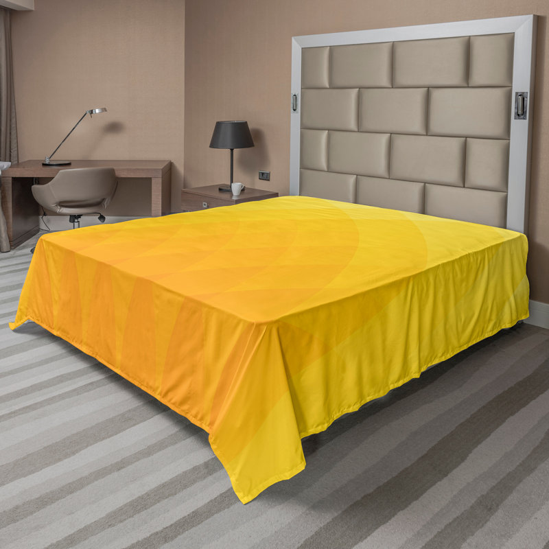 Ambesonne Nature Top Flat Sheet Glisten Fish Sunlight King Blue Purple White, Jaune / orange, dégradé