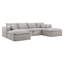 Canapé modulaire entièrement compressé de 142 po x 82 po, en forme de U avec repose-pieds, chenille rayée de luxe avec coussin moelleux en forme de nuage, sans assemblage requis, pour salon et appartement-1793278681