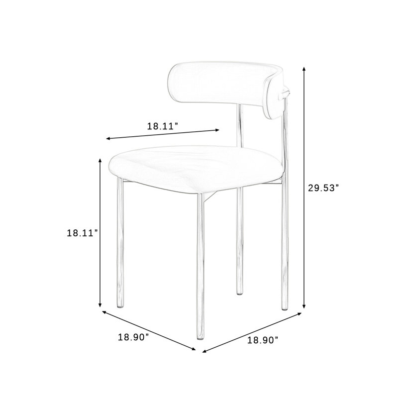 Orange+Silver Solid back side Chair(Set of 2), Orange