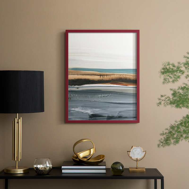 Sienna Dunes I, reproduction encadrée - bois massif, H 21 po x l 17 po, Rouge