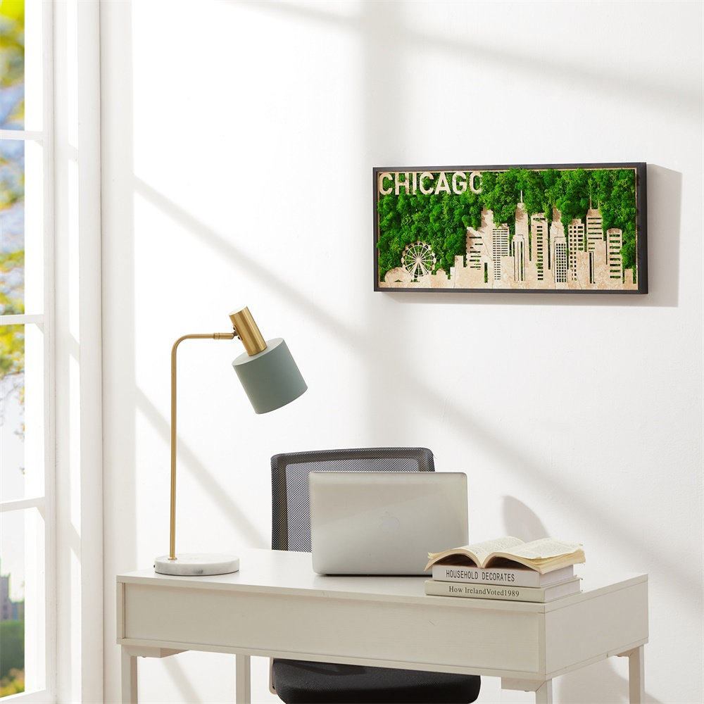 New York Moss City Silhouette Metal Wall Art - Small