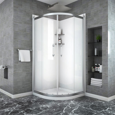 Shower Door Framed Tub Shower Enclosure In Chrome, 1/4" (6Mm)