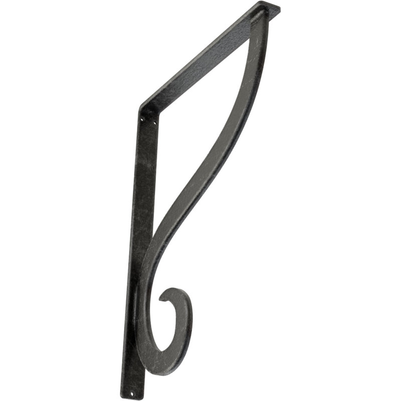 Support simple en fer forgé Ashford, Argent antique, H 15 po x l 1,5 po x p 12 po