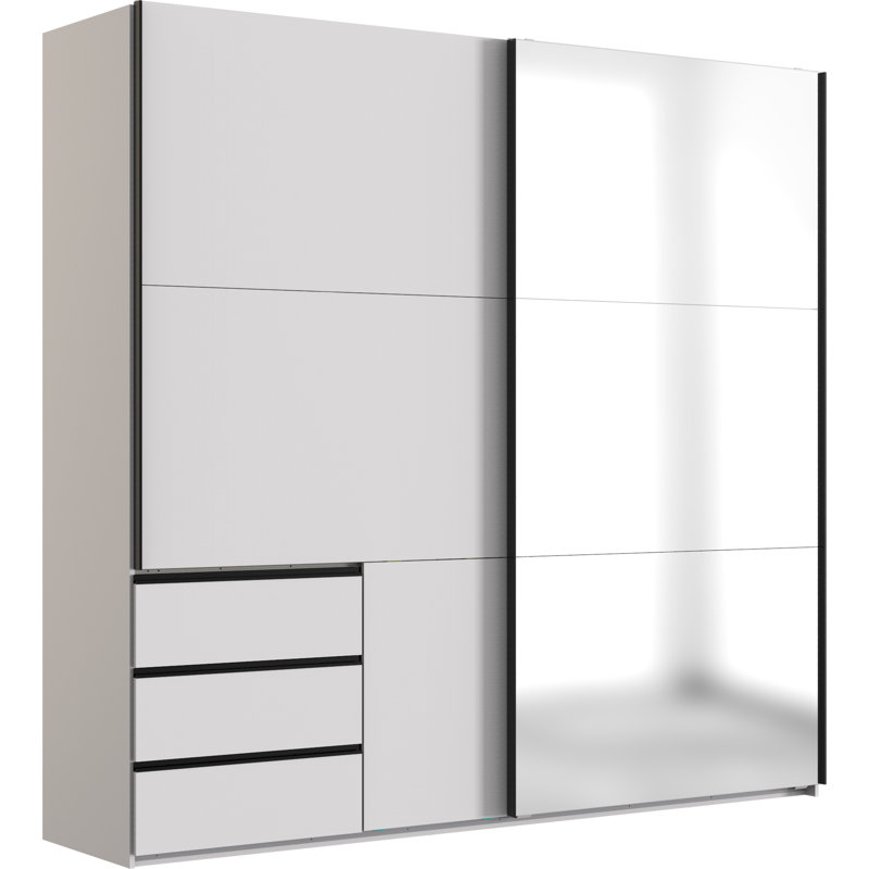 Guardino 2 Door Wardrobe, White, 236cm H x 250cm W x 65cm D