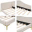 Lit de jour de 80,5 po avec revêtement en lin - Structure de lit plateforme en bois robuste d'une capacité de 550 lb - Canapé-lit moderne Mid-Century-1555896246-1555887968