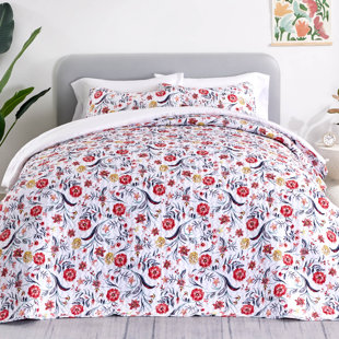 Ensemble de courtepointe à motif floral Hedvika