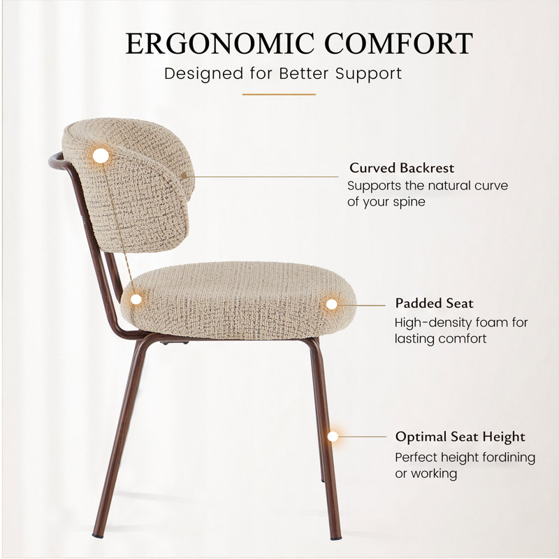 45 cm H Boucle Side Chair, Khaki