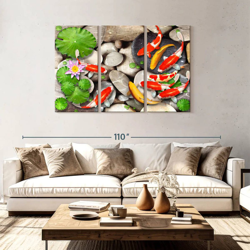 Brampt Pond With Koi, 48" H x 74" W