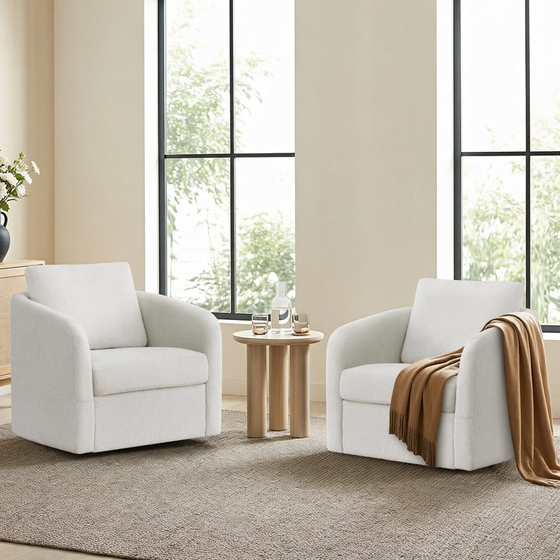 Fauteuil pivotant rembourré 33 po, Blanc