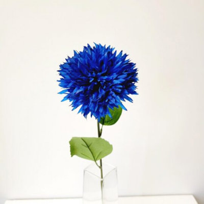 Tige de pompon bleu royal fleur artificielle