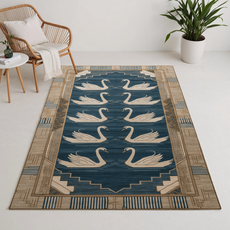 Tapis vert intérieur et extérieur ArtDeco, Rectangle 9 pi x 12 pi